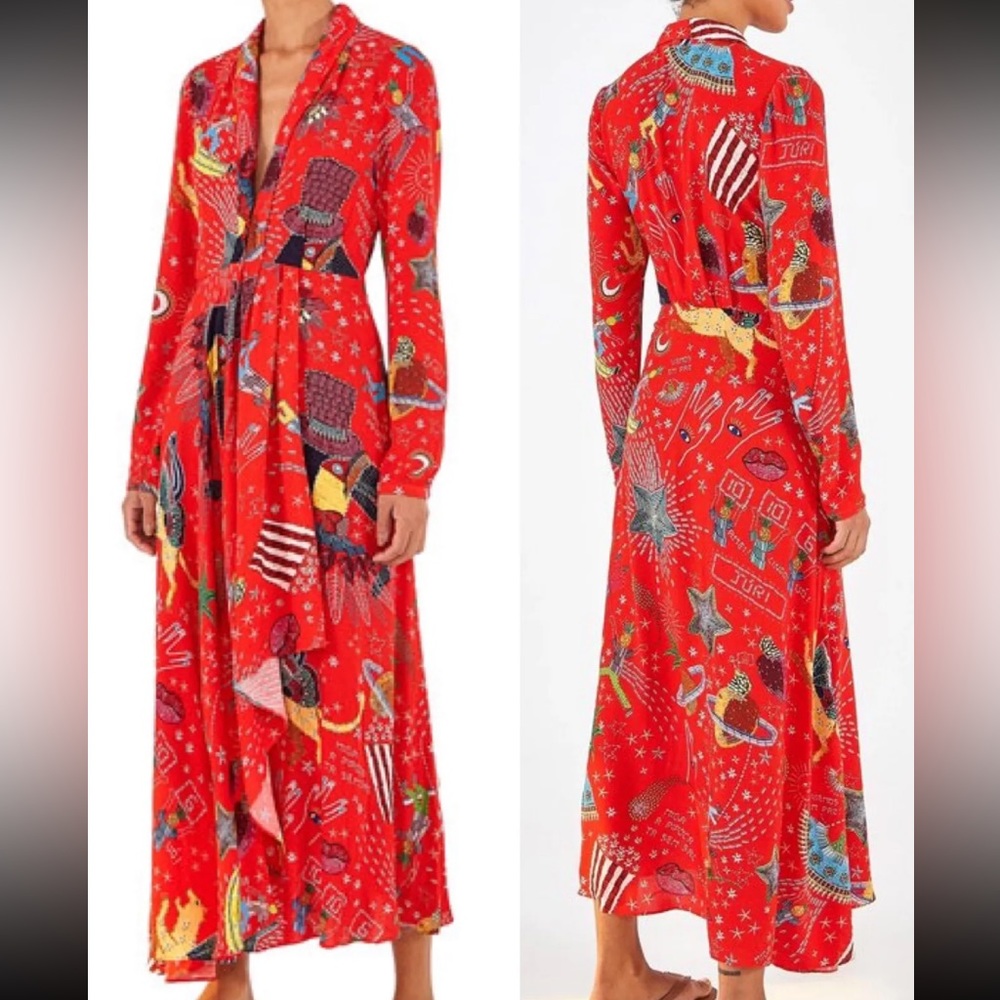 FARM Rio Vibrant Red Maxi Dress